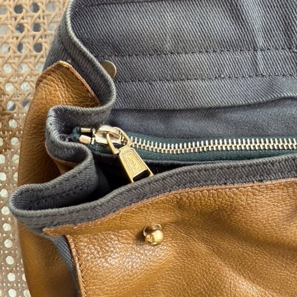 YSL - Yves Saint Laurent MUSE TWO in Brown Leather and Grey Canvas - Picture 7 of 9